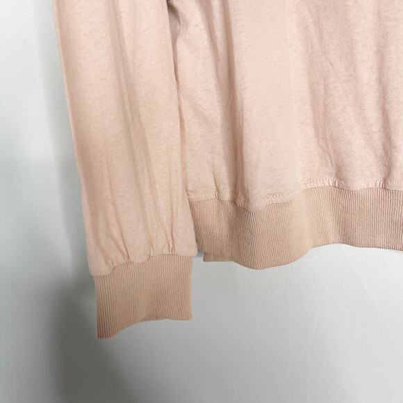 New See and Be Seen Large Pink Blush Ruffle Detail Striped Sweatshirt Crew Neck - Picture 6 of 10